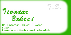 tivadar bakcsi business card